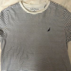 Medium Nautica Black stripes on white shirt